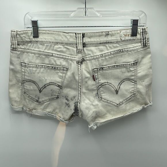 Levi’s bleached distressed reverse tie dye jean shorts jorts 29 EUC bleach dye - Picture 6 of 12